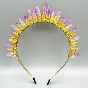 Amethyst and Gold Wrap Headband